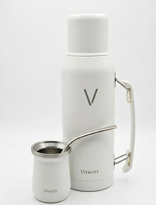 Combo Vitality: Termo 1L + Guampa 160ml + Bombilla de Alpaca