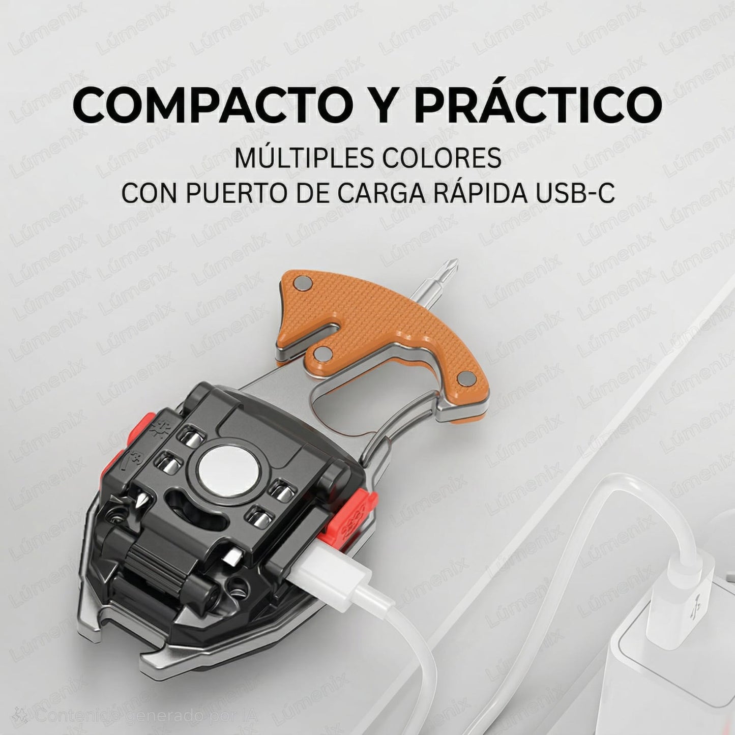 Mini Herramienta Multifunción y Linterna Tactica 7 en 1